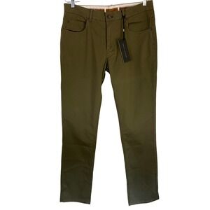 Nifty Genius Mens Olive Green Slim Fit Japanese Cotton Chino Pants Size 34 NWT